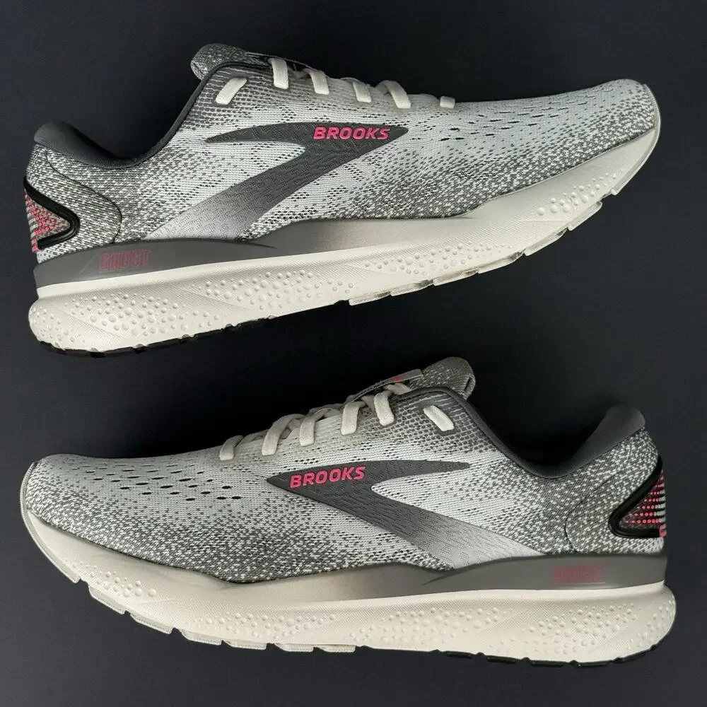 Brooks Ghost 16 Women's Size 10B Running Shoes Gray/Gargoyle Pink 1204071B006